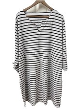 Coolibar Sport Dress 3X White Blue Stripe Sun...