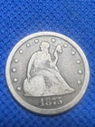 1875 S Seated Liberty 20 Cent Piece Nice 90% Silver Coin #730
