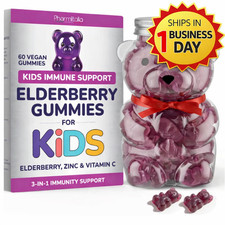 Elderberry Zinc  Vitamin C Gummies Kids Immune Support 60 ct 30-day supply