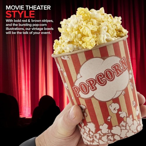 Stock Your Home 32 Oz Kraft Popcorn Buckets (25 Count) - 32 Oz., - Zdjęcie 4 z 7
