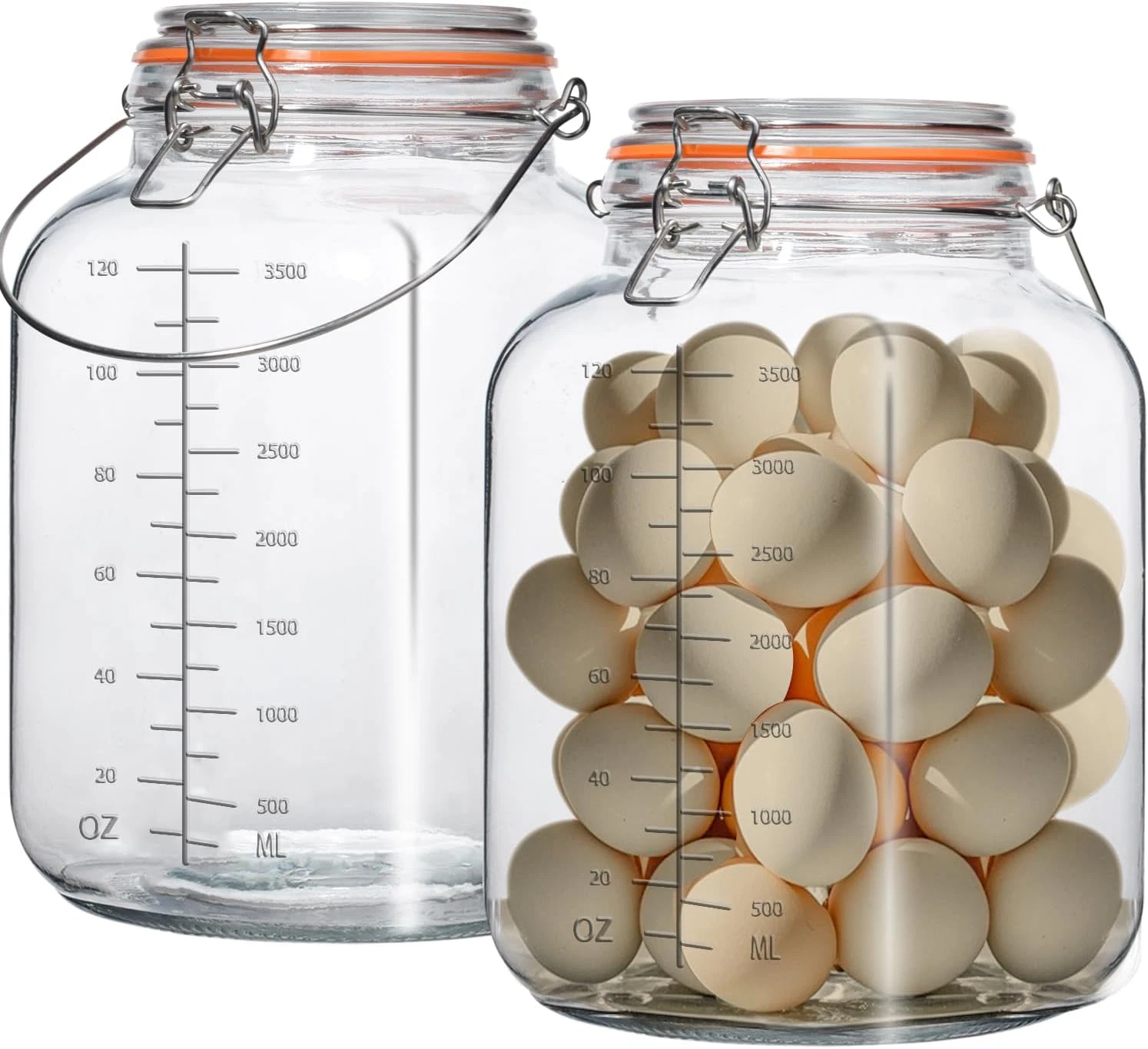 2 Pack 1 Gallon Glass Jar with Airtight Lids,Super Wide Mouth Large Mason Jars