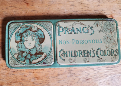 Prang Vintage Watercolor Paint Box Children's Non Poisonous Colours Rare Palette