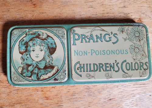 Prang Vintage Watercolor Paint Box Children's Non Poisonous Colours Rare Palette
