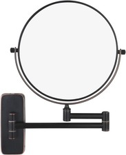 Nicesail Shaving Mirror Wall Mounted Black Bathroom Magnifying Mirror 10x 360°