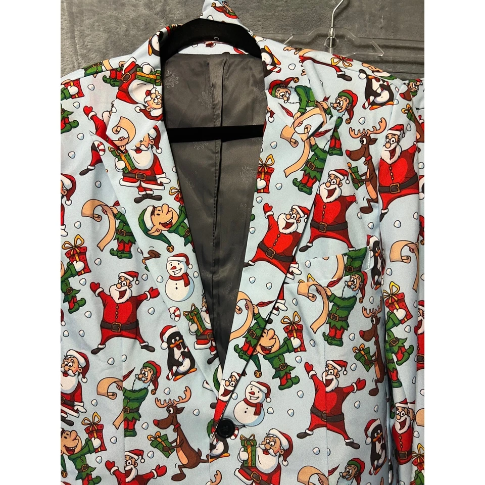 Traje de Navidad Para Hombre Novedad Festivo Vacaciones Santa Elfo Reno Regalo Diversión Foto 2 de 4