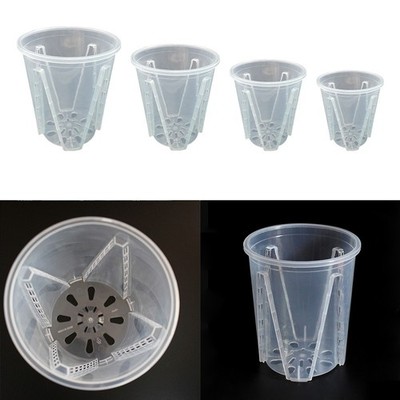 Clear Plastic Orchid Pots With Holes Transparent Flower Pot Succulents Plant