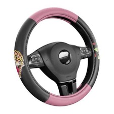 Tiger Print Steering Wheel Cover Leather Universal Car Streeing Cover Pink Tiger Print Steering Wheel Cover Leather Universal Car Streeing Cover Pink