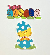 2 EASTER FUN Die Cuts Premade paper for Cards  Scrapbook Making   Free Shipping