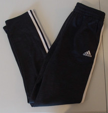 Adidas Large L 14 16 Boys Athletic Pants EUC Heathered Black active stripe