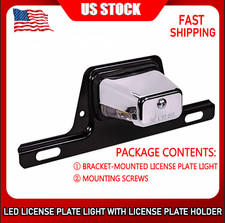 Gray 12v Bracket-mount Dot Led License Plate Tag Light For Trailer Utv Atv Truck