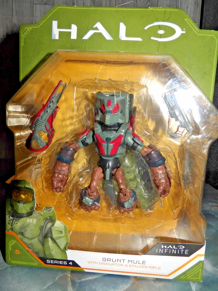 Figura de acción World of Halo 4" Grunt Mule con disruptor y rifle Stalker Foto 3 de 4