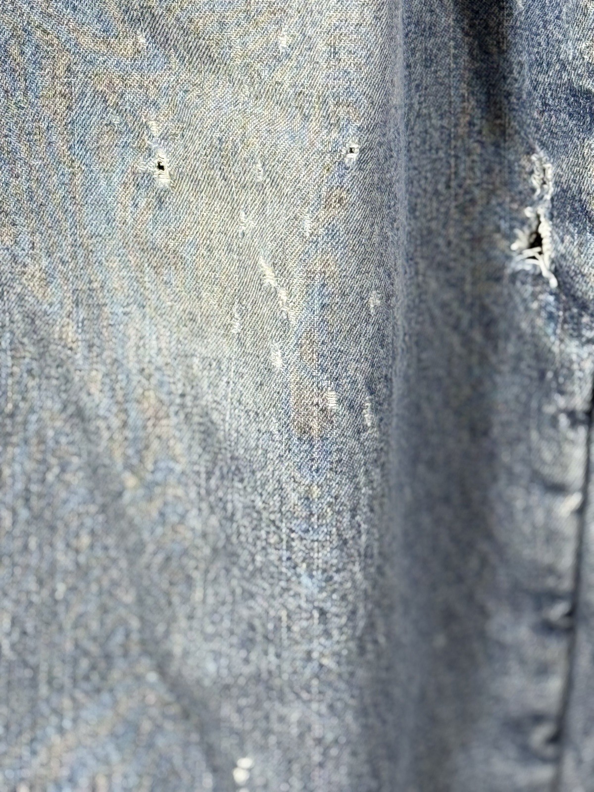 Wrangler Work Carpenter Jeans Mens 38 Fleece Lined Baggy Distressed Thrashed image 2