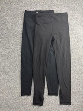 Athleta Girl Leggings Girls 12 Black High Rise Powervita Chit Chat 2 Pair Lot