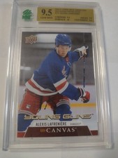 2020-21 Upper Deck Young Guns Canvas Rookie Alexis Lafreniere Graded MNT 9.5