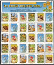 1996 NWF Full Pane of 36 Seals *America s Conservation Stamps* MNH