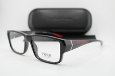 NEW POLO RALPH LAUREN PH 2275U 5001 BLACK RED AUTHENTIC EYEGLASSES 57-16