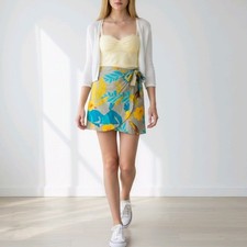 Vintage Jams World Hawaiian Tropical Floral Wrap Skirt Size L