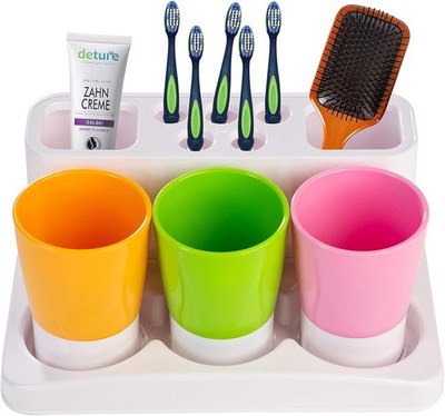 Toothbrush Holder Kids Family Set for Bathroom Storage Organizer