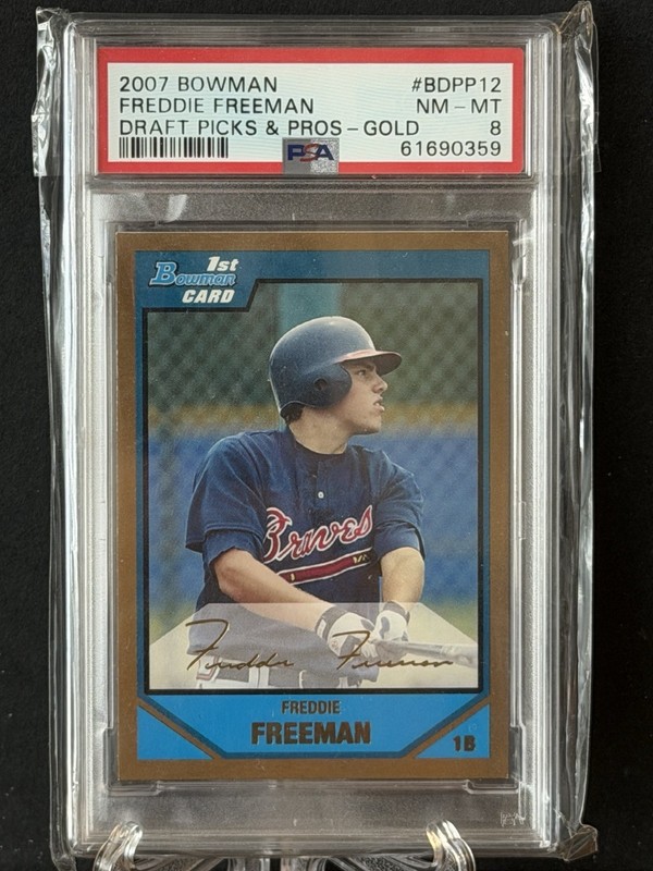 2007 Bowman Draft Picks Prospects Gold Freddie Freeman RC #BDPP12 PSA 8 NM-MT