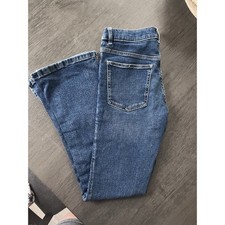 Zara Girls' Flare Jeans Size 13-14 Blue Denim High Waist 164 Cm
