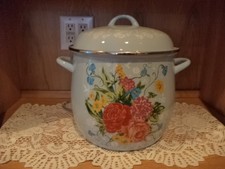 Pioneer Woman Sweet Rose Stock Pot Enamel on Steel Blue Floral 12 Qt.-NEW