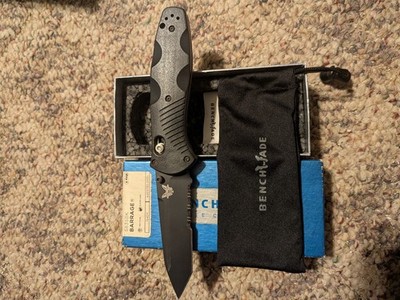 Benchmade Barrage 583 Tanto Serrated Knife 154CM Black Combo