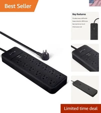 Heavy-Duty Surge Protector Power Strip - 4000 Joules, 12 Outlets, 8ft Cord