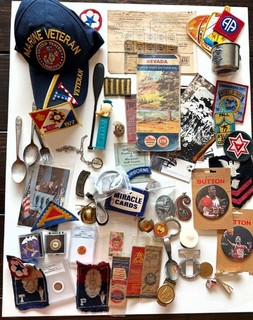 HUGE LOT Vintage Estate GRANDPA’S JUNK DRAWER Coins WWII Patches WWII Photos