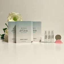 3 Giorgio Armani Acqua di Gioia Eau de Parfum EDP 1.2ml Ea Sample Vials New NIB