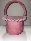Fenton Rose Satin 9.25” Poppy Basket Pink Vintage Glass