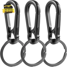 3pcs Keychain Key Ring Carabiner Clip Bag Keyring Chain Fob Holder Organizer Car
