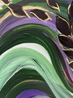 Lush Green Gold Black Botanical Abstract Acrylic 8x8” Art Paper VLP Original COA — photo 8