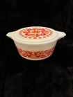 Vintage Pyrex Friendship 475-B Casserole W/ Lid Red Bird/Flowers 2.5 Qt