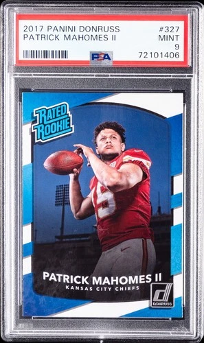 2017 PANINI DONRUSS #327 PATRICK MAHOMES II ROOKIE RC PSA 9