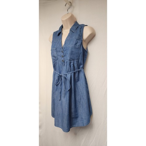 Motherhood Maternity Sleeveless Blue Chambray Tunic Blouse Size Medium - Picture 3 of 9