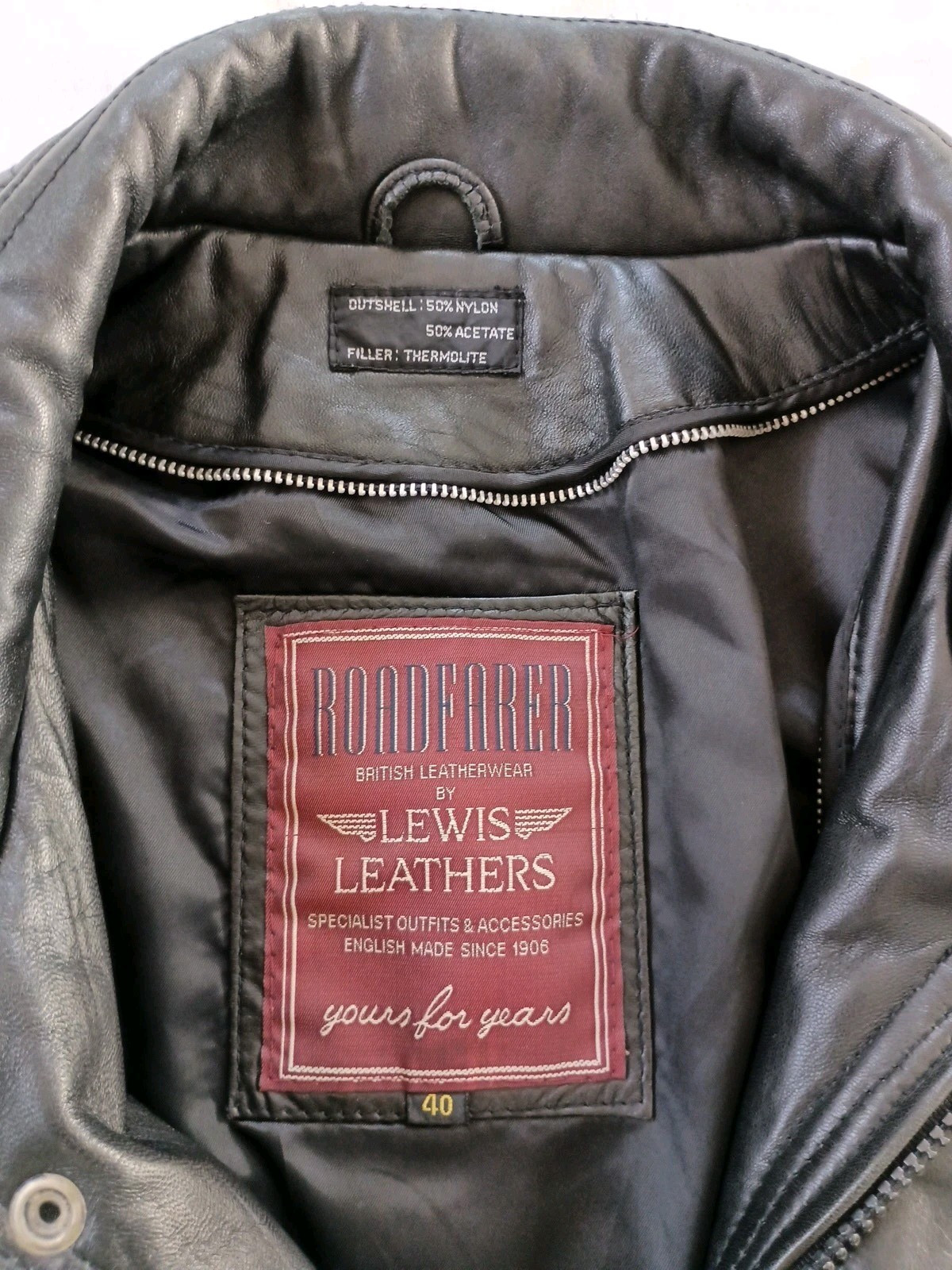 Lewis Leathers Vintage 80s Roadmaster Style Motorcycle Jacket Size