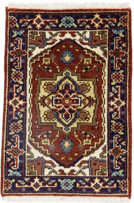 2X3 Handmade Vintage-Style Heriz Serapi Oriental Rug Floral Tribal Carpet
