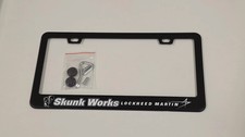 Skunkworks Lockheed Car License Plate Frame Black Stainless Steel Metal