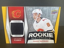 2018-19 UD Rookie Materials Series 2 Juuso Valimaki Jersey Card#RM-JV FLAMES. rookie card picture
