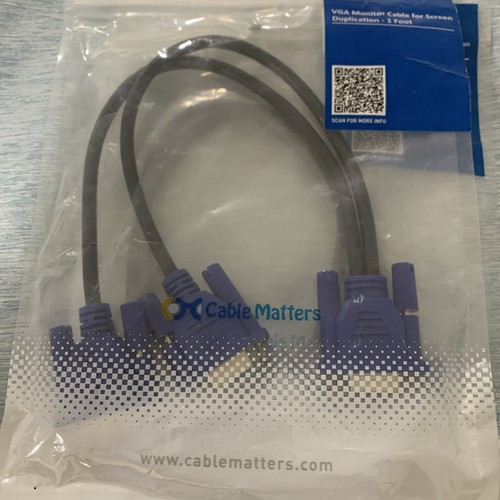 Cable Matters VGA Monitor Y-Splitter Cable for Screen Duplication, 1 Foot 113051 - Picture 1 of 2