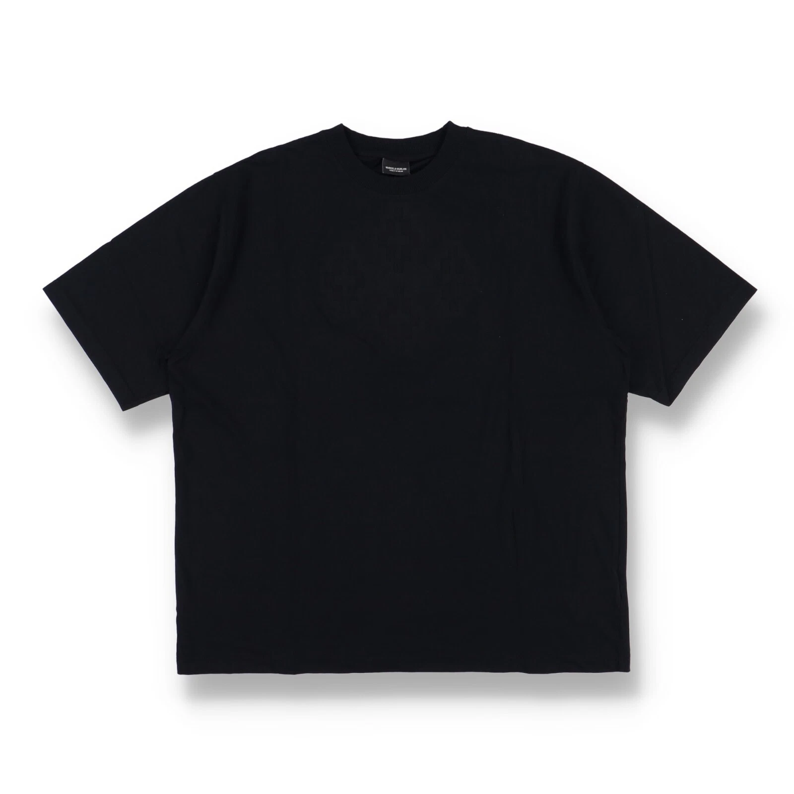 T shirt Marcelo Burlon nera incroci a rete oversize Taglia S SS19 $375
