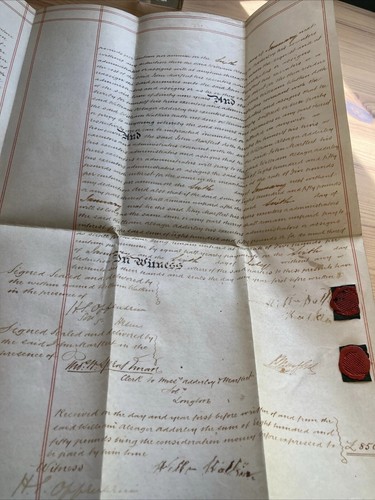 Victorian Vellum Indenture: 1881 Watkin & Adderley Florence Trentham Stafford - Bild 8 von 10