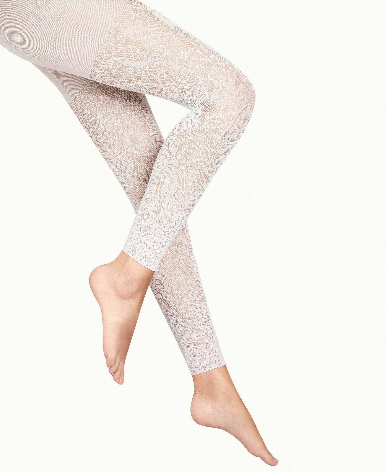 Wolford Dylan Capri Footless Tights, White Black Luxury Net