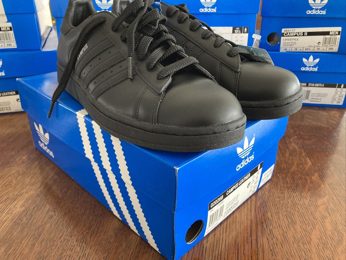 Adidas Campus Black/Black leather rare and Vintage NIB 10.5 675081 | eBay