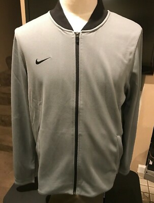 Nike Mens Jacket Full Zip Basketball Warm Up Size Large Gray Dri-Fit NEW $140