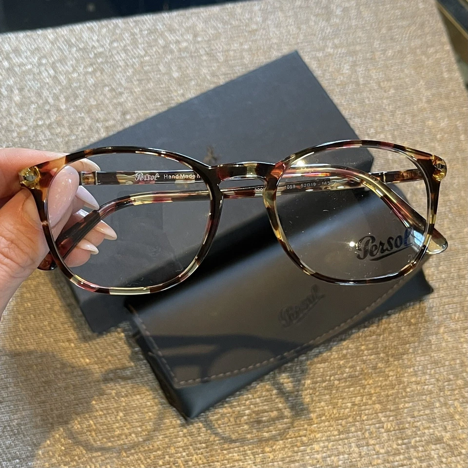 NUEVO Gafas Persol PO 3007 V M 1059 Habana Rosa Marrón 52-19-145 mm Hechas ITALIA Foto 3 de 4
