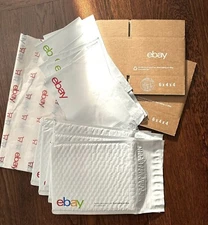 18 eBay Branded Bubble Envelopes 6x8 + 8 Poly Env 6x8 + 3 Tissue + 2 Boxes 6x4x4