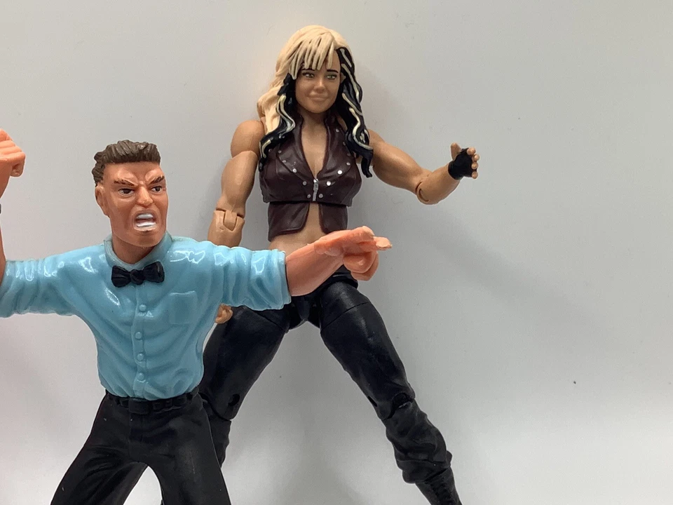 2013 WWE Kaitlyn / 2012 Natalya / 1999 WCW Referee Mattel Toy Biz Wrestling - Image 2 of 4
