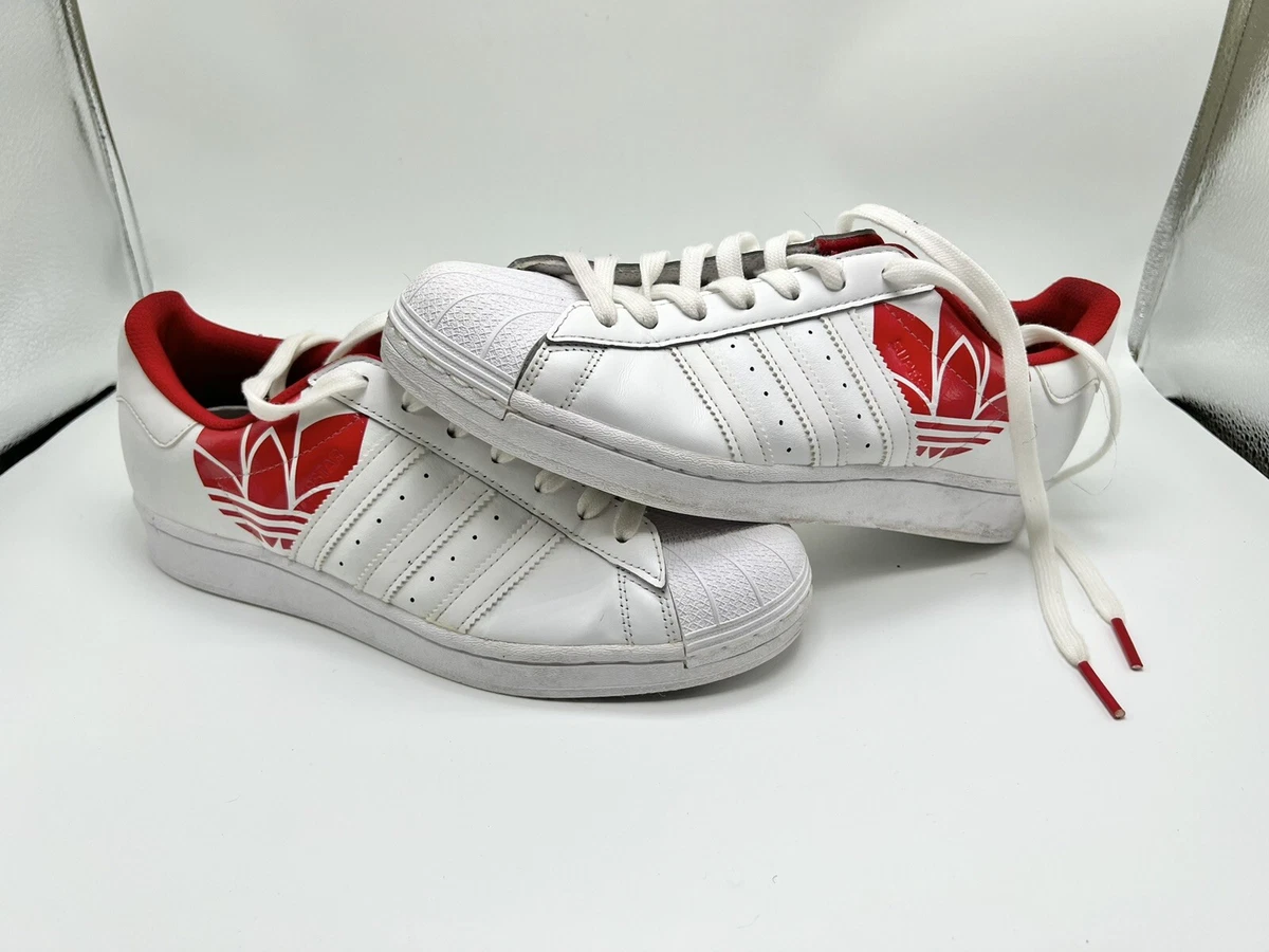 Adidas Originals Superstar Men s Size 8.5 White Scarlet Red FY2828 W Laces