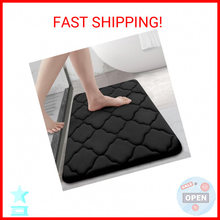 OLANLY Memory Foam Bath Mat Rug 24x16, Ultra Soft Non Slip and Absorbent Bathroo